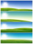 Grass And Blue Sky Banners Stock Photo