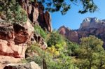 Zion National Park Utah In Autumn Stock Photo