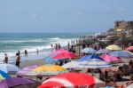 Fuengirola, Andalucia/spain - July 4 : People Enjoying The Beach Stock Photo