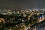 Scenic Of Hamburg Night Cityscape Stock Photo