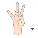 Sign Language,number 7 Stock Photo