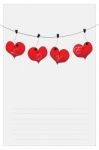 Text Template With Hanging Hearts Stock Photo