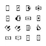 Phone  Icon Set On White Background Stock Photo