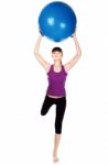 Woman Doing Fitness Exercises Stock Photo