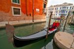 Venice Italy Gondolas On Canal Stock Photo