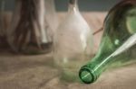 Old Wine Bottles On A Background Stock Photo