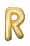 Golden Inflatable Letter Uppercase Stock Photo