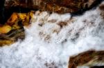 Mcdonald Creek In Glacier National Park Stock Photo