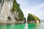 Beautiful Island And Green Lake ( Guilin Of Thailand ) Stock Photo