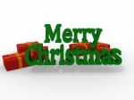 Red Merry Christmas 3D Lettering Stock Photo