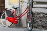 Red Bicycle Stock Photo