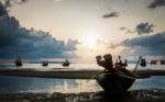 Many Fishing Boat In The Sea Stock Photo