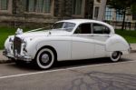 White Jaguar Mark Ix, Toronto, May 2015 Stock Photo