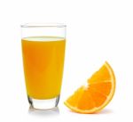 Fresh Orange And Glass With Juice Stock Photo