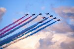 Red Arrows Formation Stock Photo