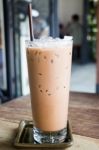 Glass Of Coffee Mocha With Ice Stock Photo