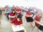 Blur School Or University Students Writing Answer Stock Photo