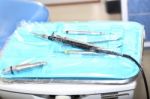 Dentist Tools In A Tray Ready To Use Stock Photo