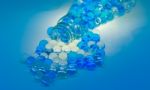 Polymer Gel. Gel Balls. Balls Of Blue And Transparent Hydrogel, Stock Photo