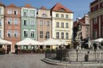 Row Of Multicoloured Houses In Poznan Stock Photo