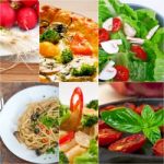 Healthy Vegetarian Vegan Food Collage Stock Photo