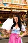 Beautiful Woman With Cotton Candy Stock Photo