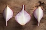 Shallots Still Life Wood Background Stock Photo