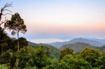 High Mountain In The Morning Stock Photo