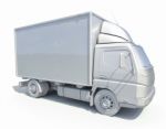 3d White Delivery Truck Icon Stock Photo