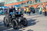 Car Just Finished London To Brighton Veteran Car Run Stock Photo