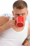 Male Enjoying Coffee Stock Photo