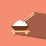 Rice Japanese Flat Icon   Illustration  Stock Photo