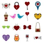 Valentine Icon Set  Illustration Stock Photo