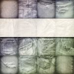 Collage Set Of Jeans Background With Blank For Text Stock Photo