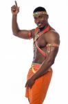 Young Male Samba Dancer In Action Stock Photo