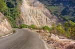 Jalapa District Mountain Landscape Along The Road Near Miramundo Stock Photo