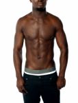 Shirtless Fit African Guy Stock Photo