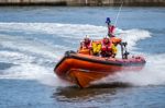 Rnli Lifeboat Display  At Staithes North Yorkshire Stock Photo