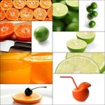 Citrus Fruits Collage Stock Photo