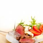 Beef Filet Mignon Grilled With Vegetables Stock Photo