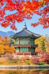 Gyeongbokgung Palace In Autumn,south Korea Stock Photo