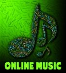 Online Music Indicates World Wide Web And Audio Stock Photo