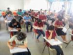 Blur School Or University Students Writing Answer Stock Photo