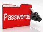 File Passwords Means Log Ins And Access Stock Photo