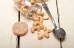 Cashew Nuts On A Glass Jar Stock Photo