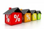 House With Percent Symbol Stock Photo