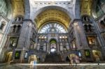 Antwerp, Belgium - May 11, 2015: People In Entrance Hall Of Antw Stock Photo