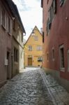 Colourful Houses In Rothenburg Stock Photo