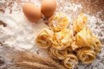 Fettuccine Pasta Italian Food Still Life Rustic Close Up Macro Stock Photo