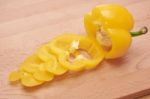 Slice Yellow Sweet Pepper Stock Photo